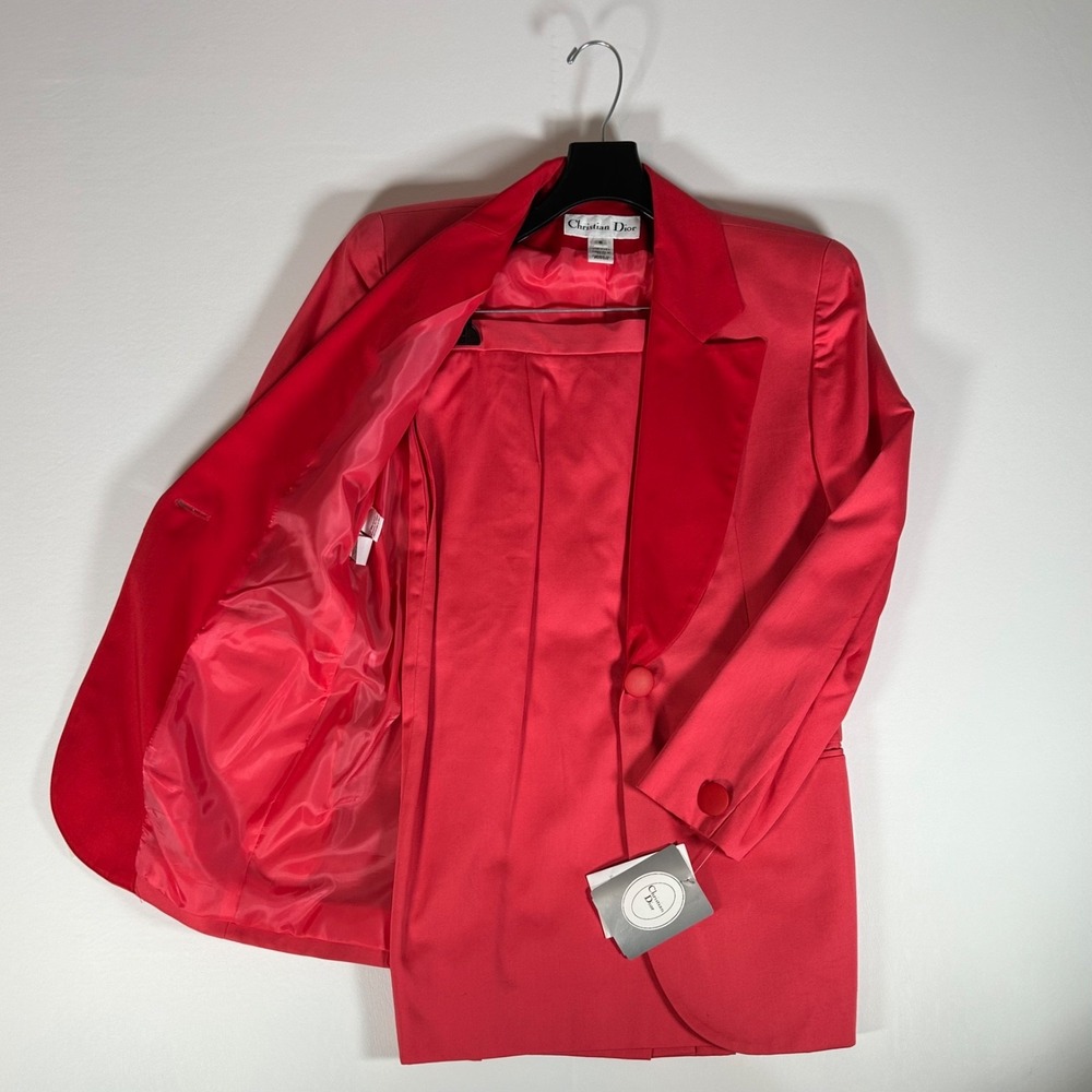 Vintage Christian Dior Collection IV Hibiscus Pink Suit Women 6 NWT USA